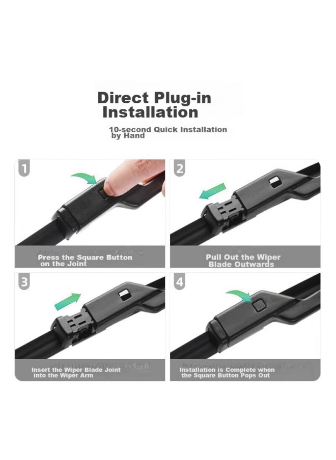 XUFENG Xufeng Car Accessories (xufeng) Honda Civic Wiper Blades For - Models, Specialized Boneless Wiper Rubber Strips, Original Equipment, One Pair  - Image 3