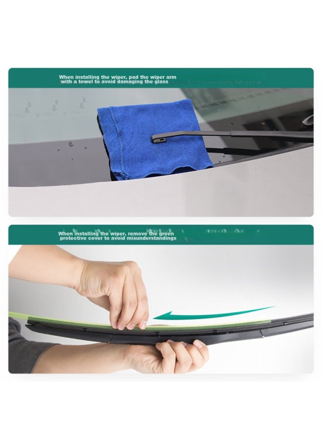 XUFENG Xufeng Car Accessories (xufeng) Honda Civic Wiper Blades For - Models, Specialized Boneless Wiper Rubber Strips, Original Equipment, One Pair  - Image 4