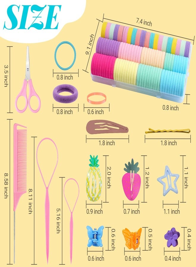 IKOCO 827PCS Elastic Hair Ties, Hair Bands Colorful Hair Accessories for Girls with Hair Clips - Image 2