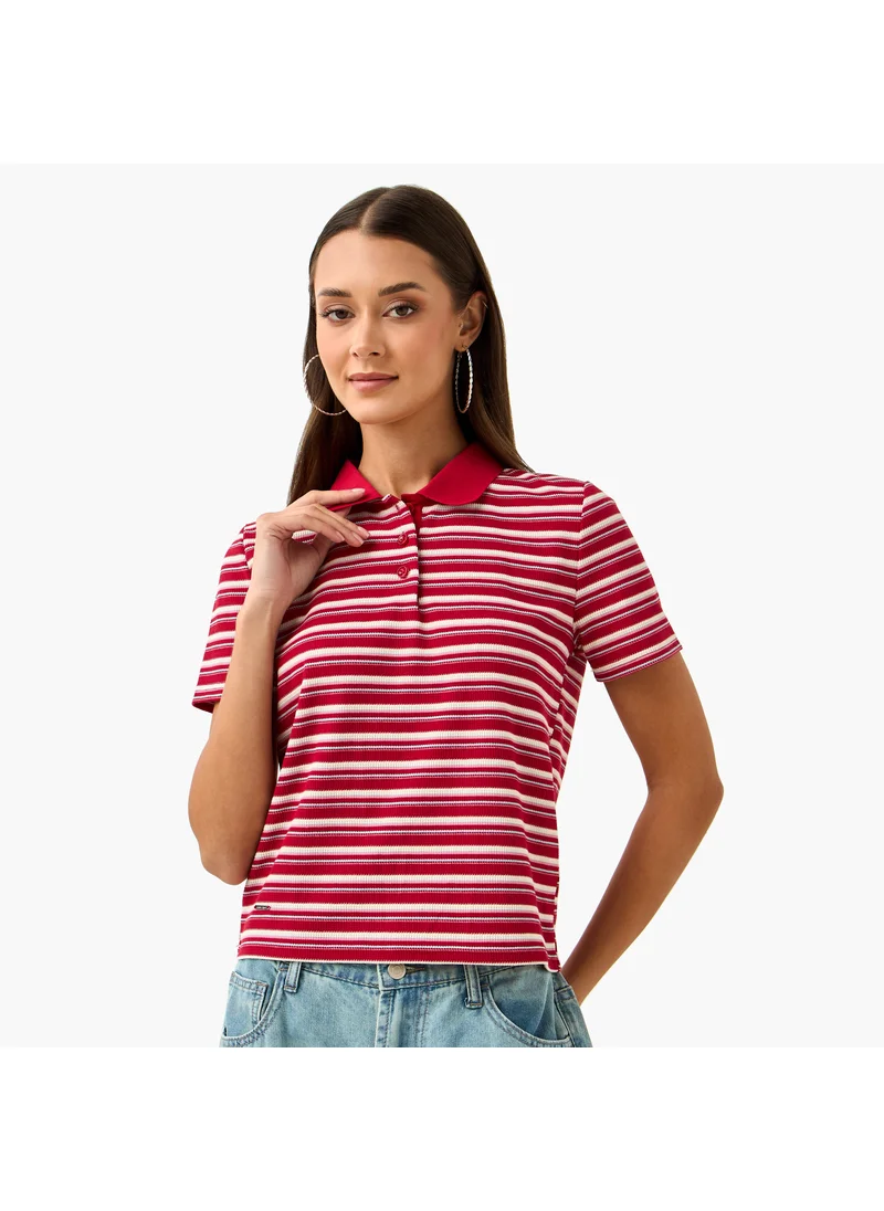لي كوبر Lee Cooper Striped Polo T-shirt