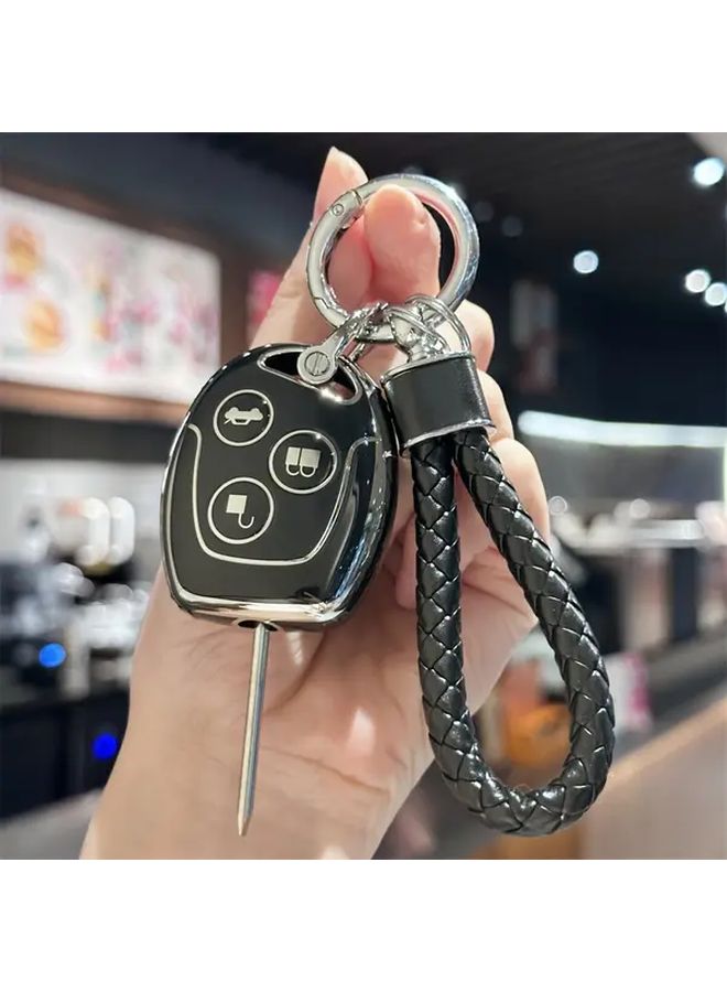 غطاء مفتاح من جلد TPU الأبيض متوافق مع فورد فوكس C ماكس مونديو فييستا - Image 1