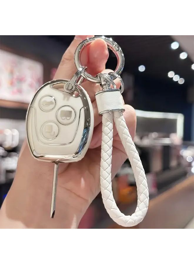 غطاء مفتاح من جلد TPU الأبيض متوافق مع فورد فوكس C ماكس مونديو فييستا - Image 2