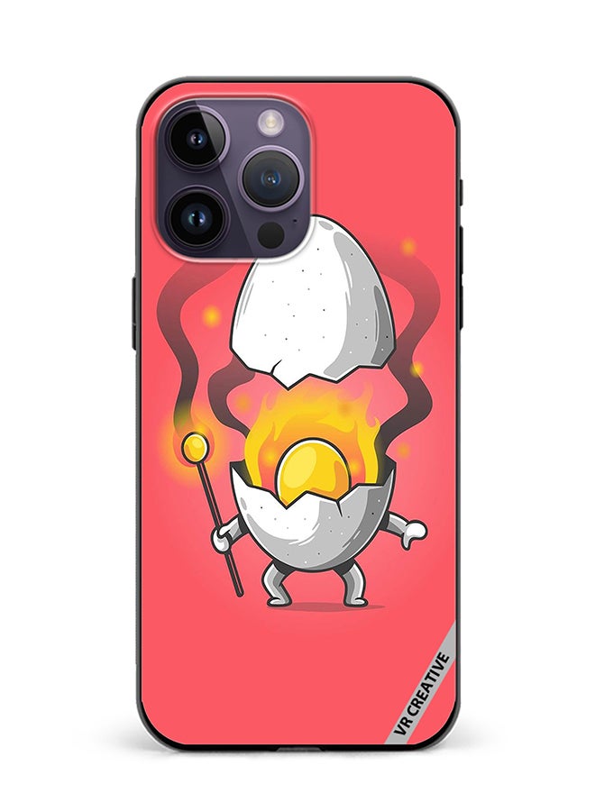 VR CREATIVE Protective Case Cover For Apple iPhone 16 Pro Max Cute Fire Egg Design Multicolour