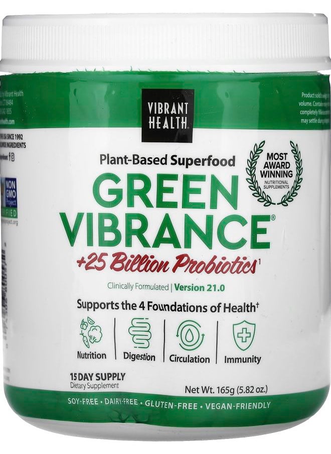 Vibrant Health - Green Vibrance +25 Billion Probiotics Version 21.0 5.82 oz (165 g) - Image 1