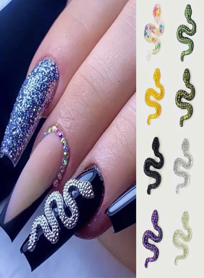 BYJKYEN 50Pcs Snake Nail Charms for Acrylic Nails Halloween Nail Charms Snake Nail Rhinestones and Charms for Women Girls Nail Art Decorations Accessories Snake Alloy Nail Jewels and Rhinestones - Image 4