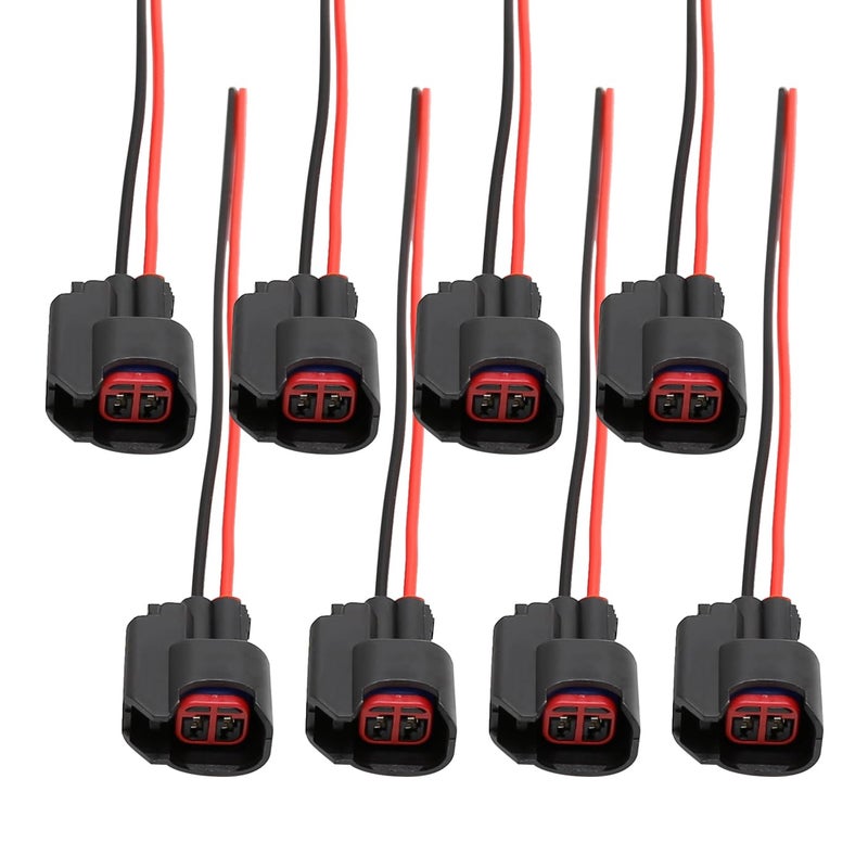 8Pcs Fuel Injector Connector S824 Pigtail Connectors Wire Replacement for GM Ford Dodge LS2 LS315306318