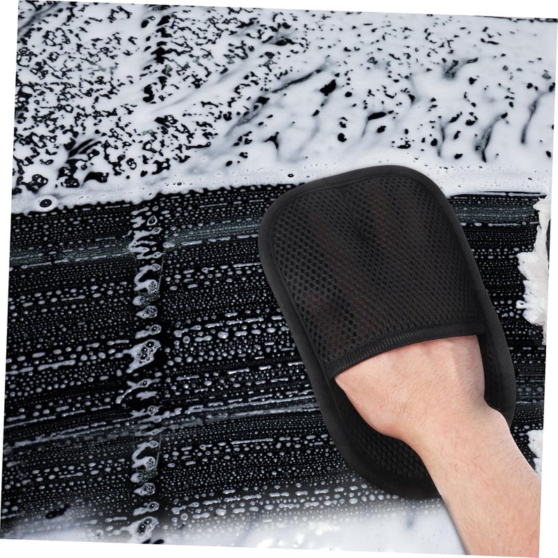 MAGICLULU Multi-Functional Plush Car Washing Mitt Soft Non-Abrasive Cleaning Glove for Waxing and Detailing Vehicle Care and Maintenance Black - Image 5
