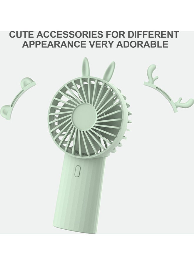 Loquat Handheld Portable Fan With 3-Accessories H39408GR-LM Green - Image 2
