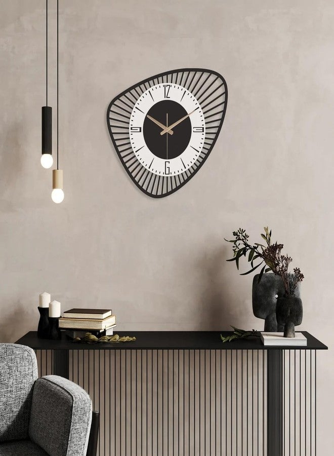 AVVIC MART Stylish Metal Analog Wall Clock for Living Room, Bedroom, Office, Kitchen, Home and Hall | Antique Fancy Big Size Modern Wall Watch for Home Decor (Style-31, 40CM), Black and White - Image 4