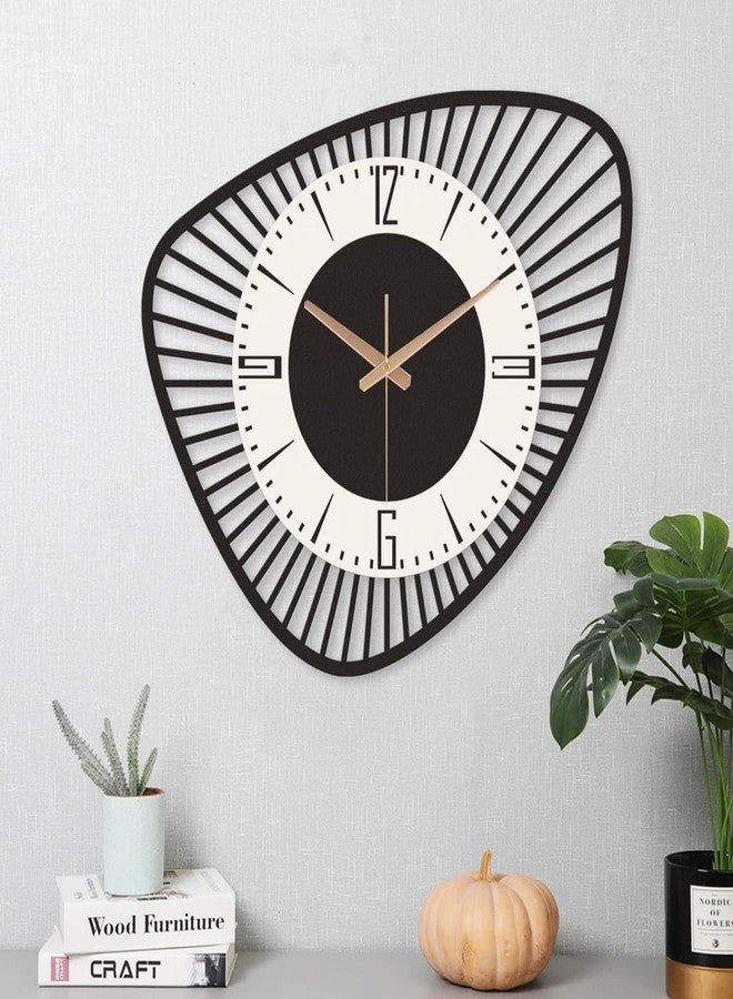 AVVIC MART Stylish Metal Analog Wall Clock for Living Room, Bedroom, Office, Kitchen, Home and Hall | Antique Fancy Big Size Modern Wall Watch for Home Decor (Style-31, 40CM), Black and White - Image 5