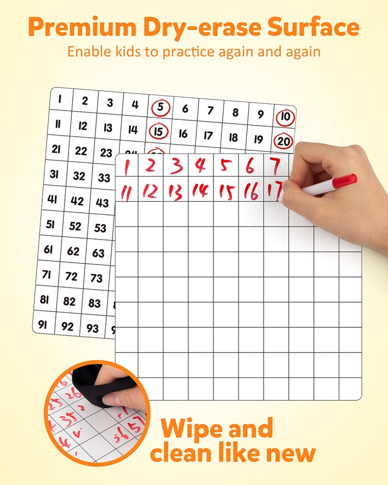 Coogam Wooden Math Hundred Board 1-100 Numbers Learning Educational Toys Colorful Montessori Counting Board Game for Preschool 3 4 5 Year Old Boys Girls - Image 4