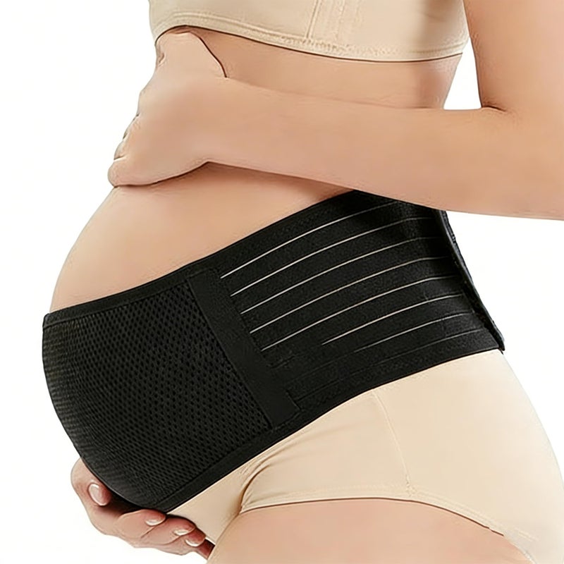 leeveel Belly Bands for Pregnant Women, Pregnancy Belly Band, Adjustable Maternity Belly Band, Relieve Lower Back Pelvic Abdomen Pain, Pregnancy Must Haves (Black) - Image 1