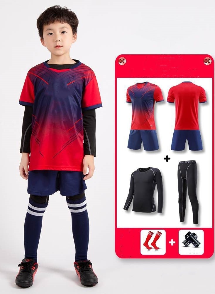 KUYING Children's High Elasticity Clothing Sports Fitness Set Quick Drying Training Suit