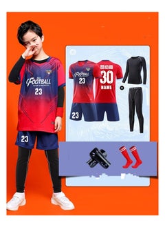 KUYING Children's High Elasticity Tight Fitting Clothing Sports Fitness Set Quick Drying Training Suit 