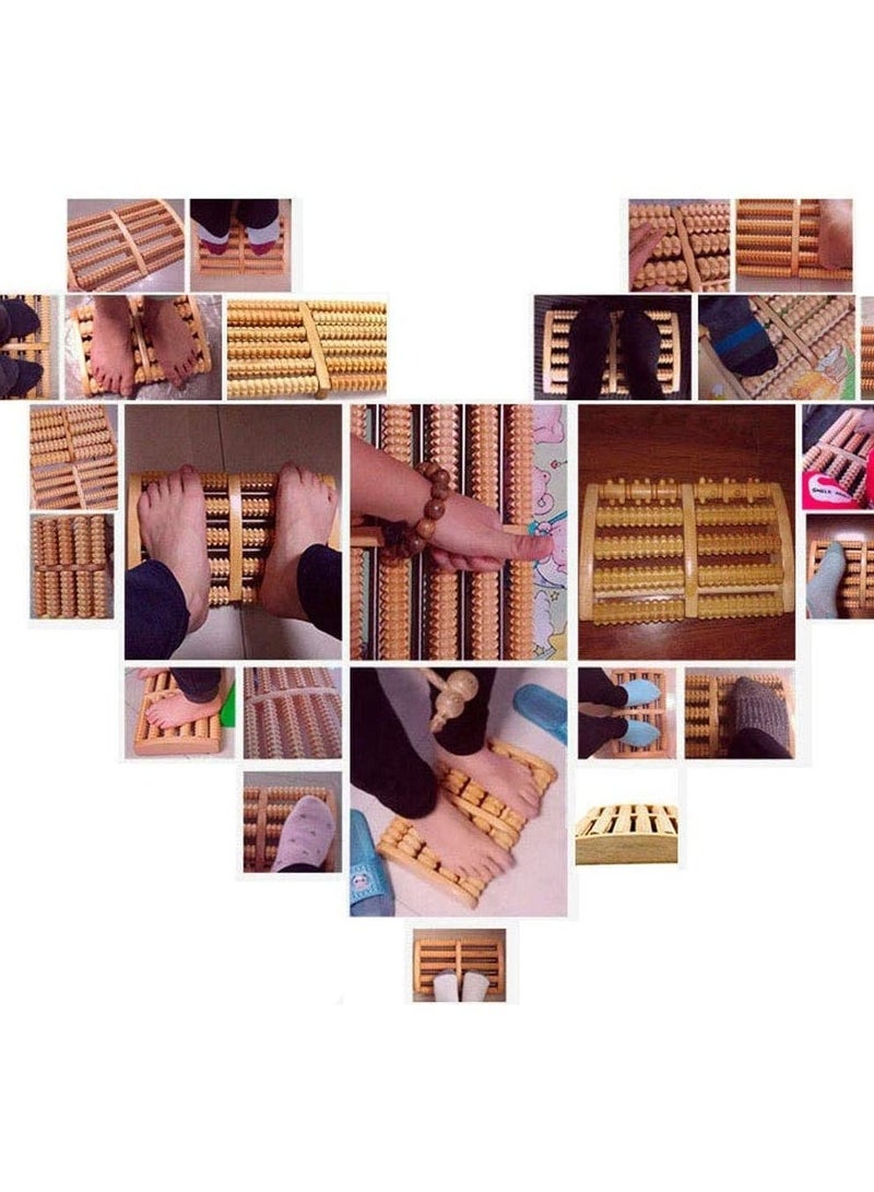 5صفوف كبيرة خشبية مزدوجة القدم مدلك أداة العناية بالدورة الدموية من أجل التهاب اللفافة الأخمصية كعب القدم قوس وتخفيف آلام الإجهاد وتخفيف آلام العضلات - Image 3