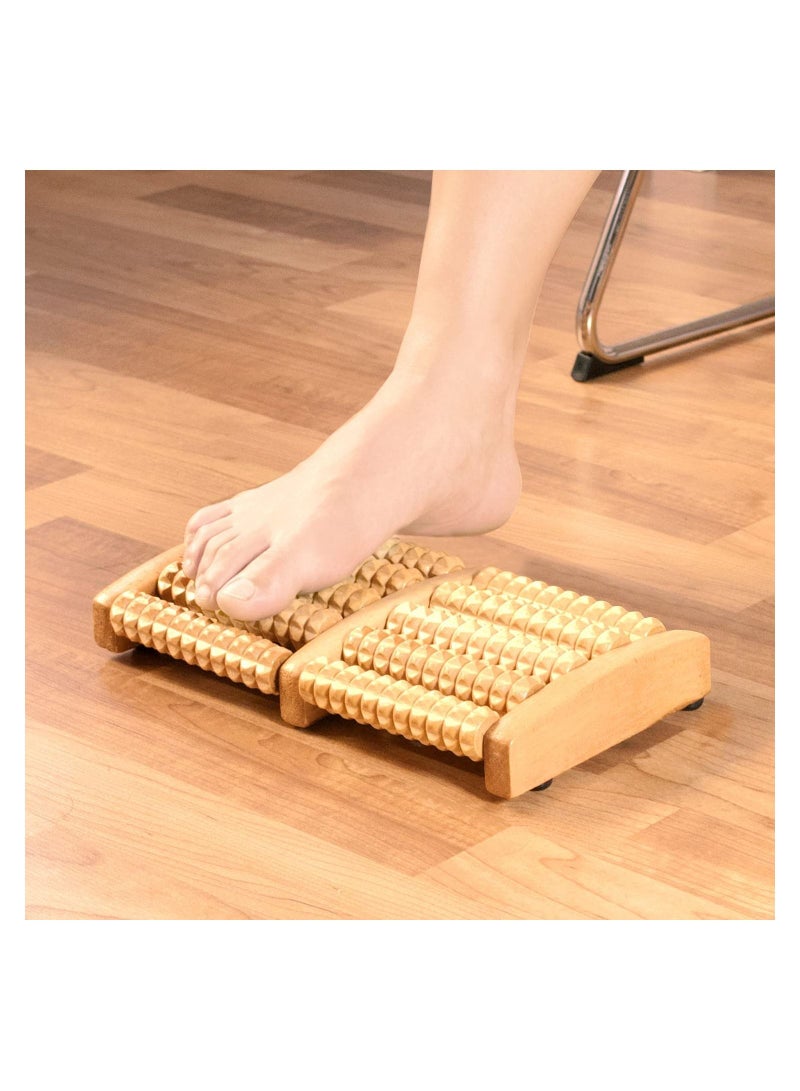 5صفوف كبيرة خشبية مزدوجة القدم مدلك أداة العناية بالدورة الدموية من أجل التهاب اللفافة الأخمصية كعب القدم قوس وتخفيف آلام الإجهاد وتخفيف آلام العضلات - Image 4