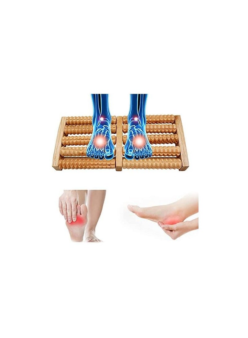 5صفوف كبيرة خشبية مزدوجة القدم مدلك أداة العناية بالدورة الدموية من أجل التهاب اللفافة الأخمصية كعب القدم قوس وتخفيف آلام الإجهاد وتخفيف آلام العضلات - Image 5