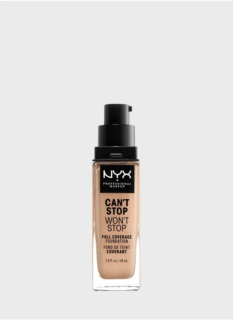 NYX PROFESSIONAL MAKEUP Can't Stop Wont Stop 24Hr Foundation- Natural