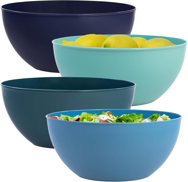 US Acrylic Vista Durable Plastic Salad and Serving 10inch Bowls  Set of 4 in Coastal Colors  Reusable BPAfree Made in the USA  135 oz capacity - Image 1