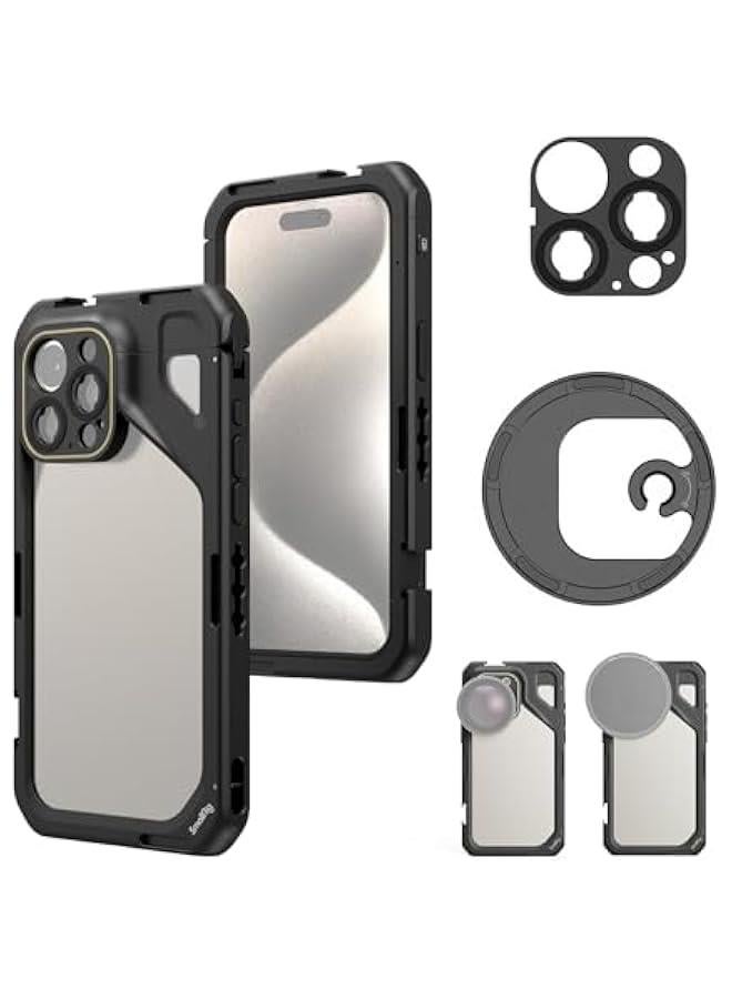 SMALLRIG SmallRig for iPhone 15 Pro Max Phone Cage with 67mm Filter Adapter, Upgraded Quick Release Design Phone Video Rig Cage for Videography/Video Recording/YouTube/Live Streaming/Vlog - 4391B  - Image 1