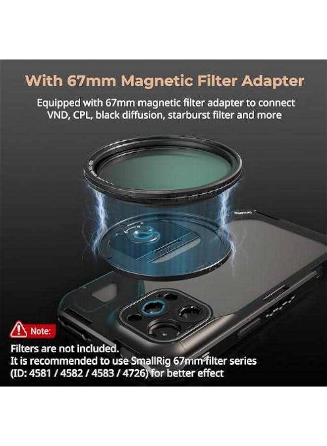 SMALLRIG SmallRig for iPhone 15 Pro Max Phone Cage with 67mm Filter Adapter, Upgraded Quick Release Design Phone Video Rig Cage for Videography/Video Recording/YouTube/Live Streaming/Vlog - 4391B  - Image 4