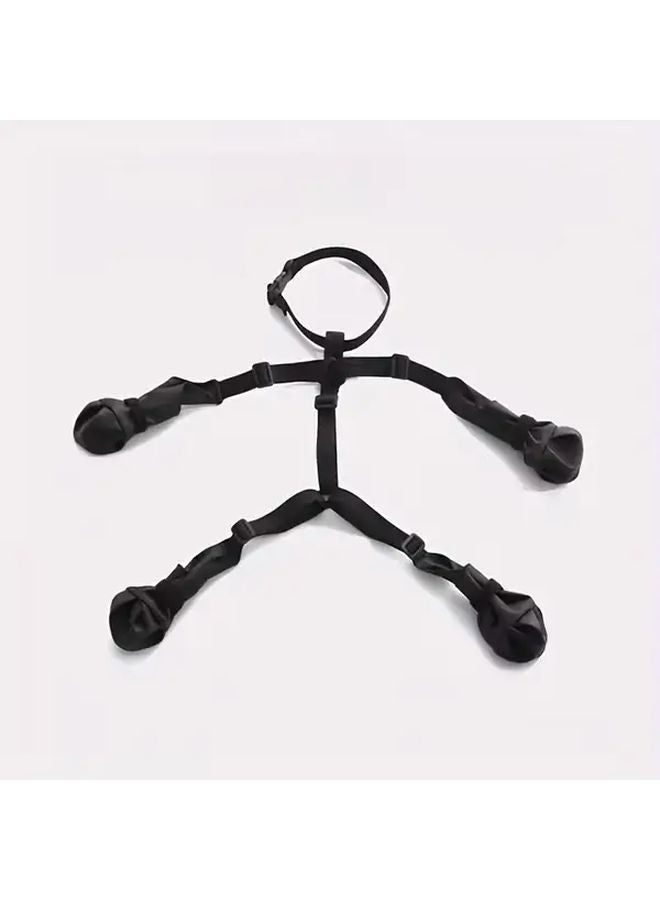 Black High Top Dog Boots Adjustable Strap Non Slip Grip All Season Paw Protection - Image 1