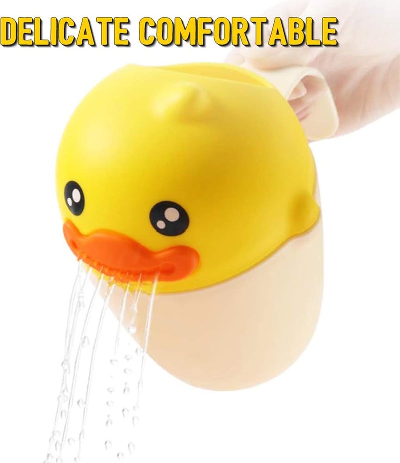 Baby Bath Cup, Kid Bath Rinse Cup, Cartoon Duck Shampoo Rinse Cup, Newborn Bath Shower Washing Head, Water Scoop Bathroom Accessories for Baby Tub (Yellow) - Image 4