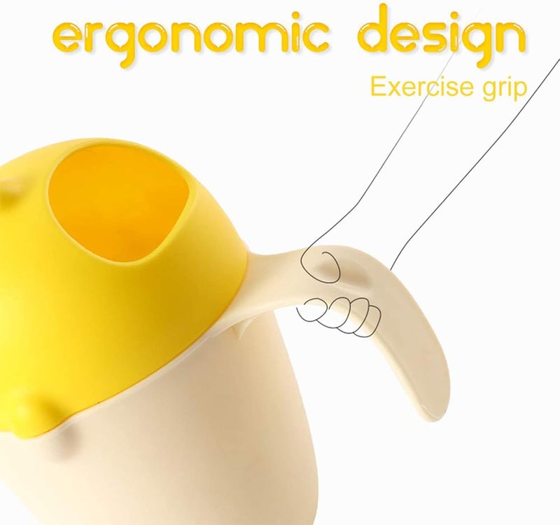 Baby Bath Cup, Kid Bath Rinse Cup, Cartoon Duck Shampoo Rinse Cup, Newborn Bath Shower Washing Head, Water Scoop Bathroom Accessories for Baby Tub (Yellow) - Image 5