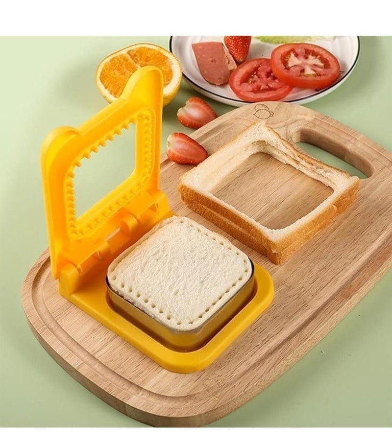 ShipFayda ShipFayda Bread Cutter Sandwich Maker Sandwich Cutters for Kids Lunch Sandwich Cutter and Sealer Stainless Steel Baking Tools Great Sandwich Cutter Pack of 1Multicolor  - Image 1