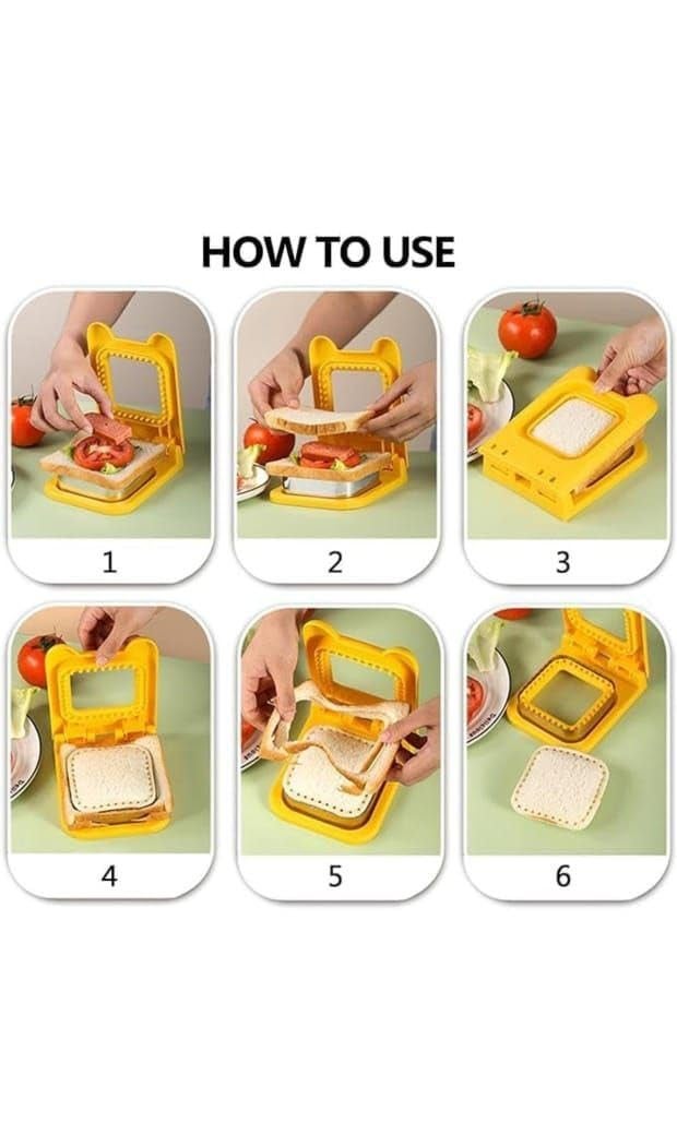 ShipFayda ShipFayda Bread Cutter Sandwich Maker Sandwich Cutters for Kids Lunch Sandwich Cutter and Sealer Stainless Steel Baking Tools Great Sandwich Cutter Pack of 1Multicolor  - Image 5
