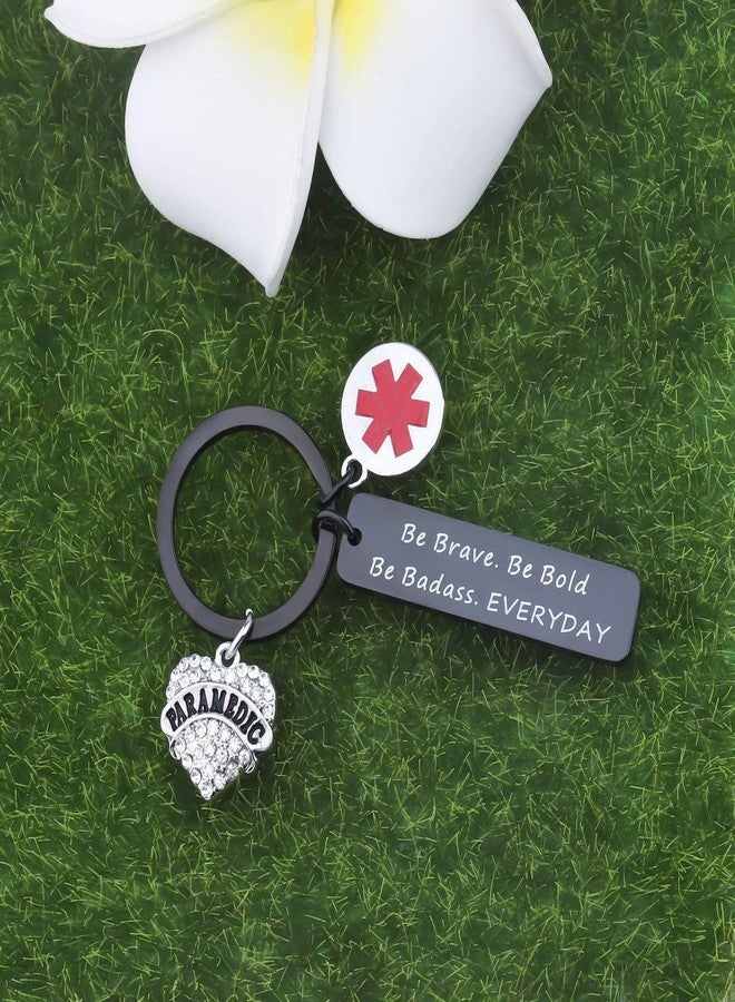 SEIRAA Medical Technician Jewelry Emergency Medical Technician Graduation Gift Paramedic Wife Keychain(black Paramedic keychain) - Image 2