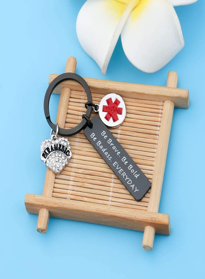 SEIRAA Medical Technician Jewelry Emergency Medical Technician Graduation Gift Paramedic Wife Keychain(black Paramedic keychain) - Image 3