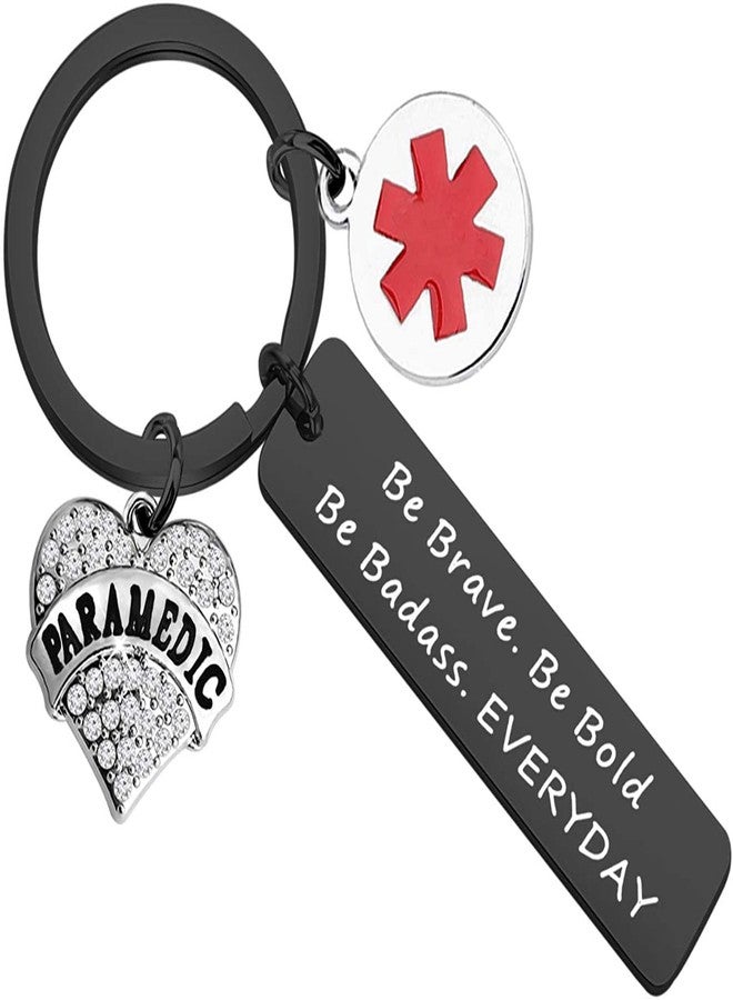 SEIRAA Medical Technician Jewelry Emergency Medical Technician Graduation Gift Paramedic Wife Keychain(black Paramedic keychain) - Image 1