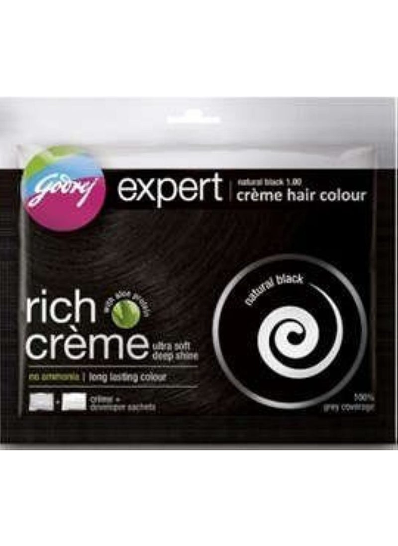 Godrej 5 X Expert Rich Creme Hair Colour Natural Black 40 Gm Each Total 200Ml by Godrej 