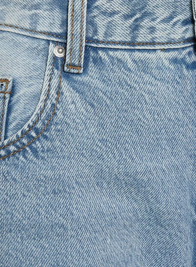Splash FAV BLUE Denim Straight Fit High Waist Jeans with Pockets for Women | Best Price UAE