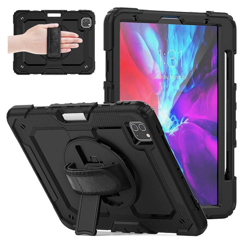 DGG حافظة آيباد دوارة متوافقة مع iPad Pro 13 / iPad Pro 12.9 مع حامل قلم باللون أسود باللون الأسود - Image 2