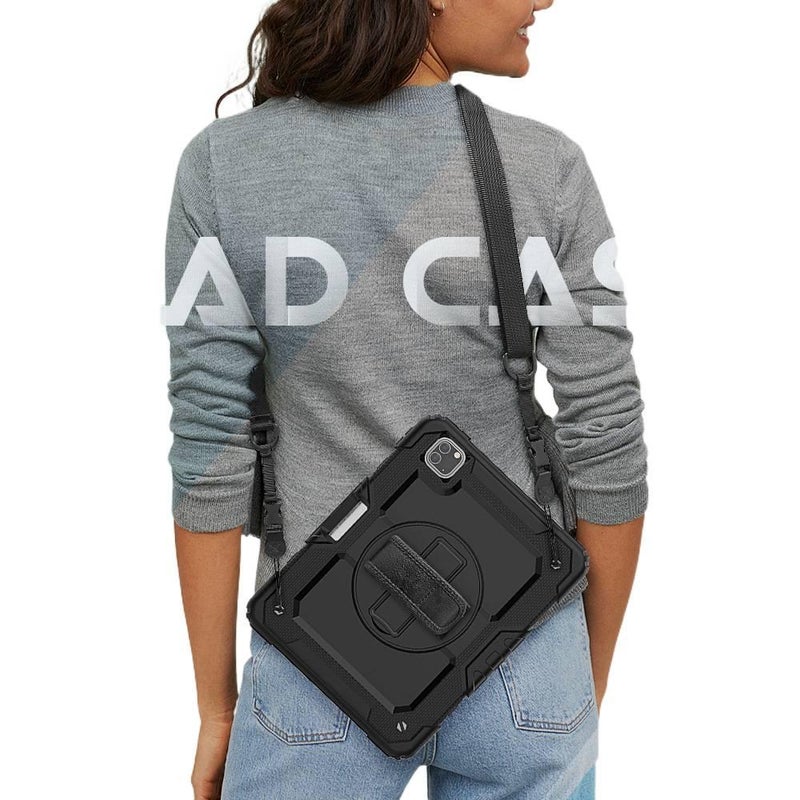 DGG حافظة آيباد دوارة متوافقة مع iPad Pro 13 / iPad Pro 12.9 مع حامل قلم باللون أسود باللون الأسود - Image 5