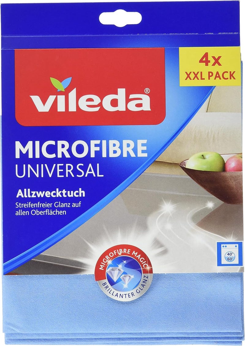 Vileda Universal Multi-Purpose Microfibre Cloth, 4-Pack - Image 1