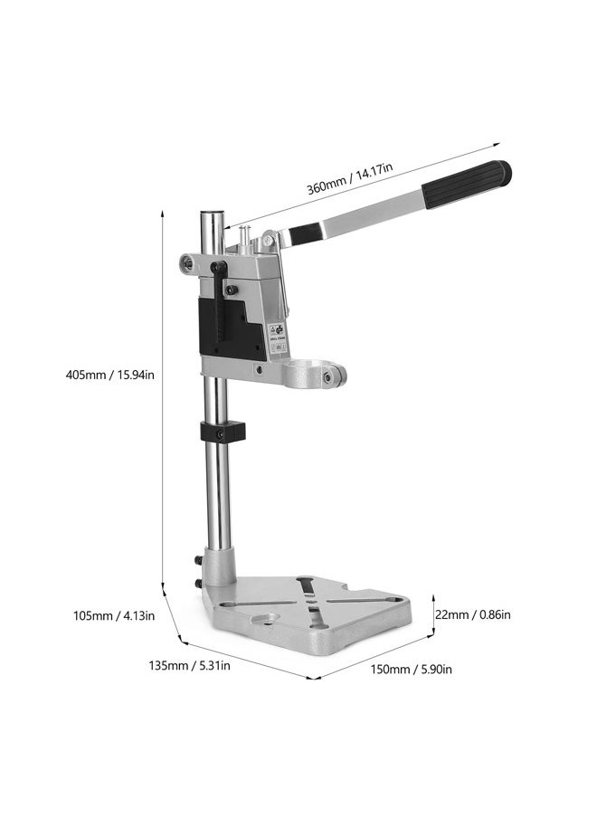 Hihonor - Adjustable Drill Press Stand for Drill Workbench Repair Tool Universal Bench Clamp Support Tool, Drill Press Table, Drill Stand for Hand Drill Single Hole Aluminum Base (1 Mounting Hole) - Image 1