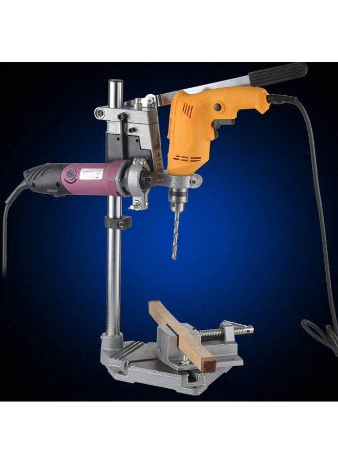Hihonor - Adjustable Drill Press Stand for Drill Workbench Repair Tool Universal Bench Clamp Support Tool, Drill Press Table, Drill Stand for Hand Drill Single Hole Aluminum Base (1 Mounting Hole) - Image 1
