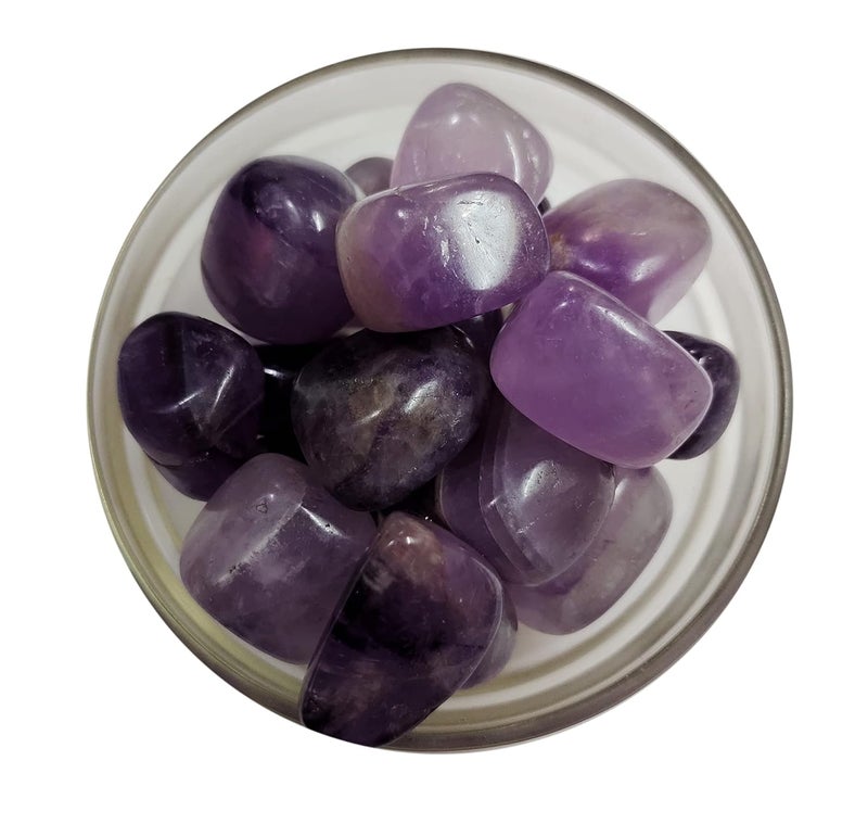 Rocksmins Amethyst Polished Natural Tumble 500Gm 2025mm Crystal Gemstone for Reiki Healing and Crystal Healing Energy Stones Aura Cleaning for Tumbling Chakras Balancing Pebbles Vastu Meditation - Image 2