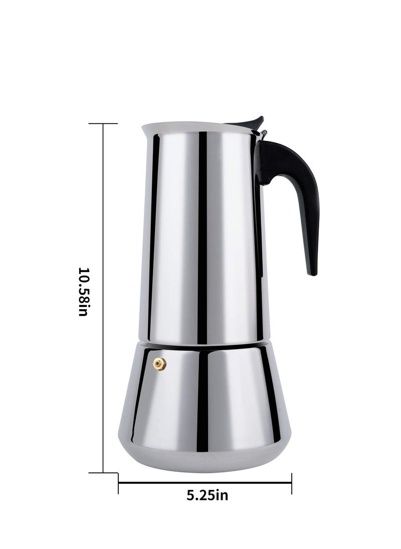 Generic - Stovetop Espresso Maker, 12cup Coffee Maker Moka Pot, Stainless Steel Classic Espresso Moka Pot, for Induction Stoves,Gas Stove(600ml) - Image 1