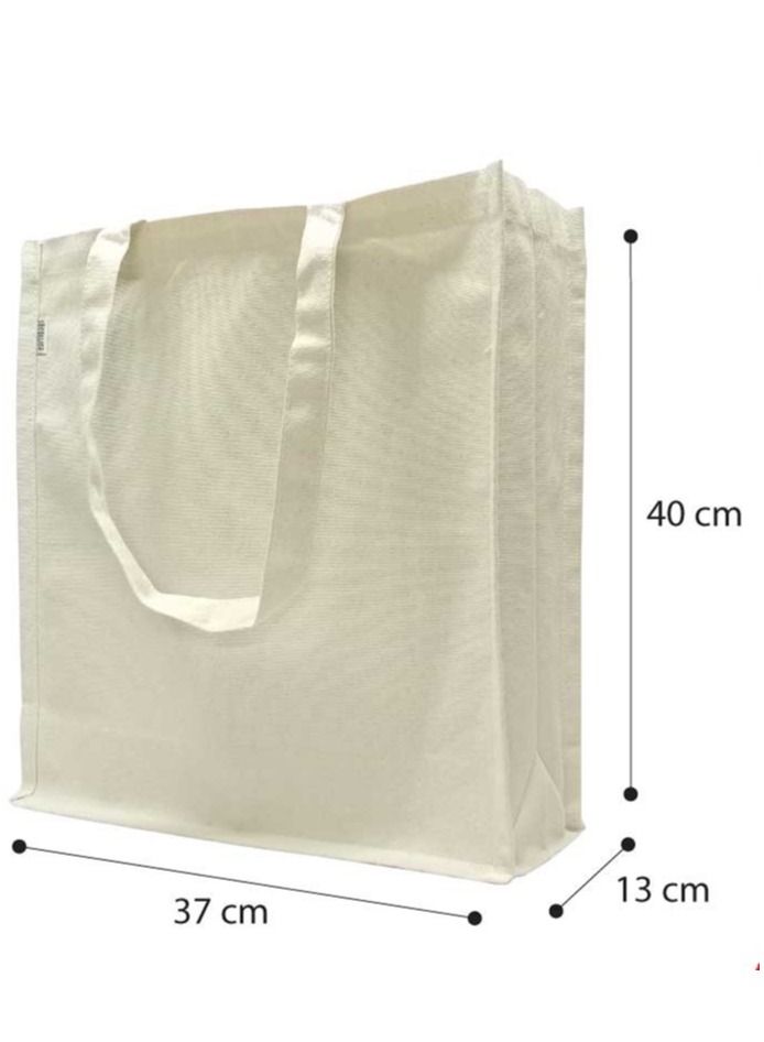 giftex Pack of 2pcs High Quality Canvas Shopping Bag  - Image 1