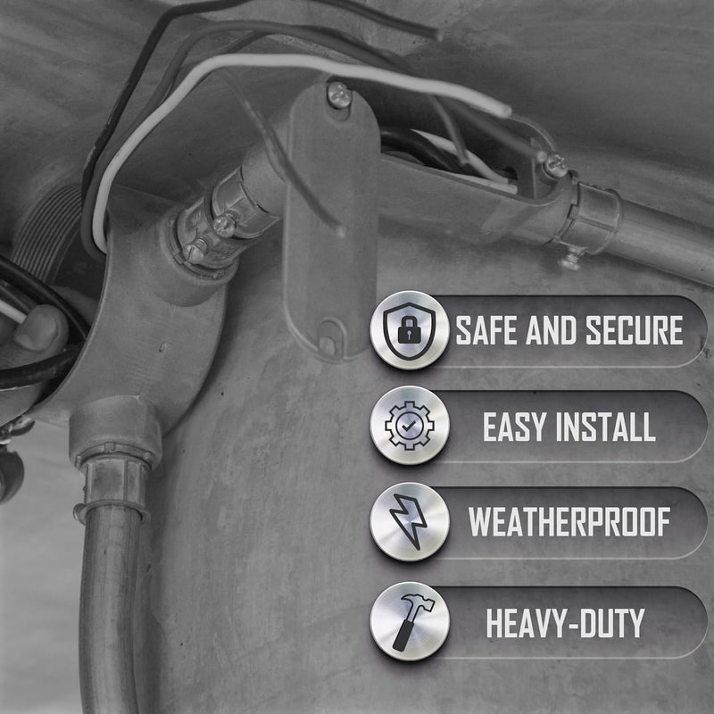 TayMac RLB125 Threaded LB Conduit Body, Die Cast Aluminum, Stamped Steel Cover, 1 4-Inch , Gray - Image 5