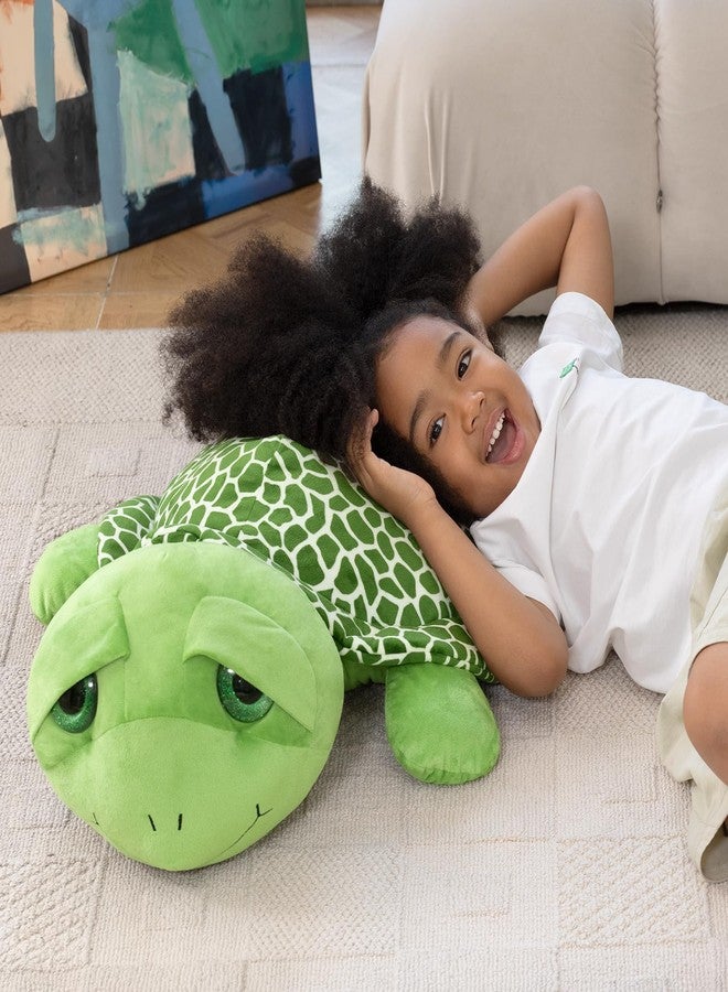MorisMos Giant Sea Turtle Stuffed Animal Plush Pillow - 31.5" Big Stuffed Turtle Plush Pillow for Kid & Adult, Large Tortoise Toy Gift for Marine Lovers, Cuddly Ocean Creature Decor,CE/CPC Certified - Image 3