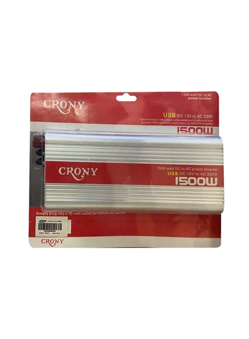 Crony محول كهربائي للسيارة بقوة 1500 واط (12 فولت) من 12 إلى 220 - Image 4