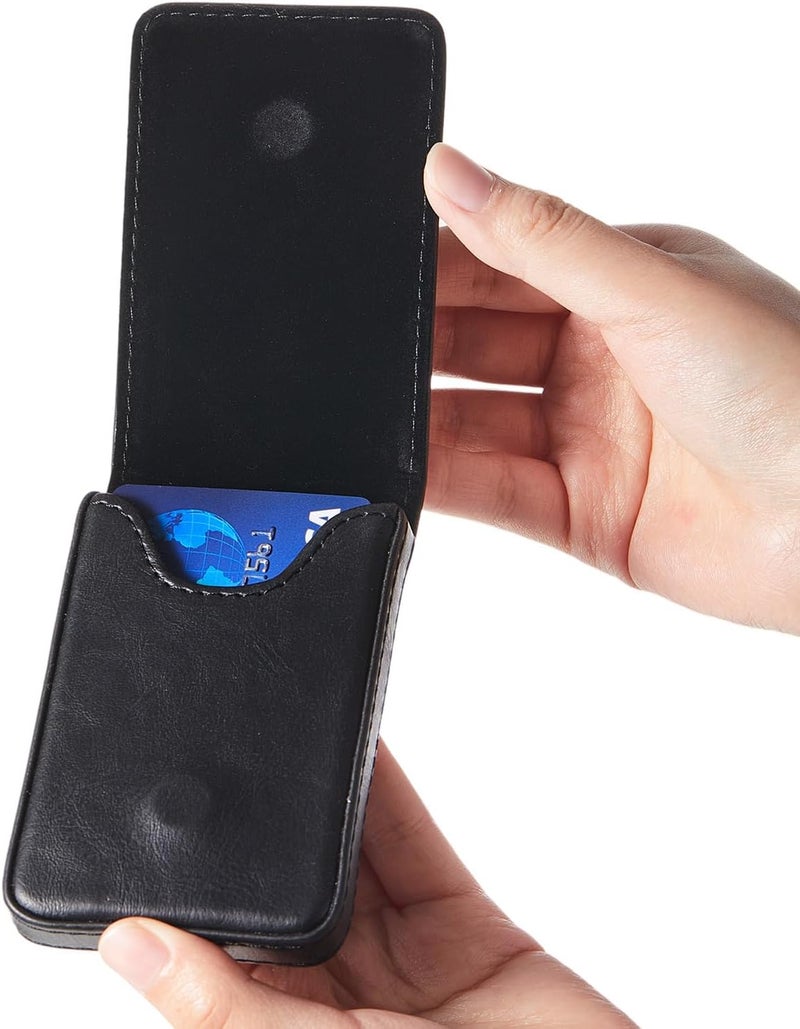 Outus 2 Pieces Business Card Holder, PU Leather Business Card Case Pocket Wallet with Magnetic Shut for Valentines Gift Men Women(Black and Light Coffee,Classic) - Image 5