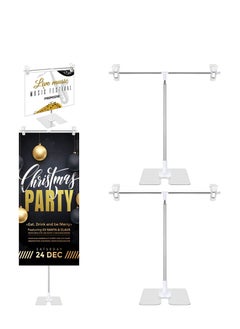 Excefore 4 Pcs Adjustable Background Stand Support Kit Metal Banner Holder Retractable Poster Board Stand Suitable For Parties Wedding Events Decoration Indoor Outdoor board Display  - Image 1
