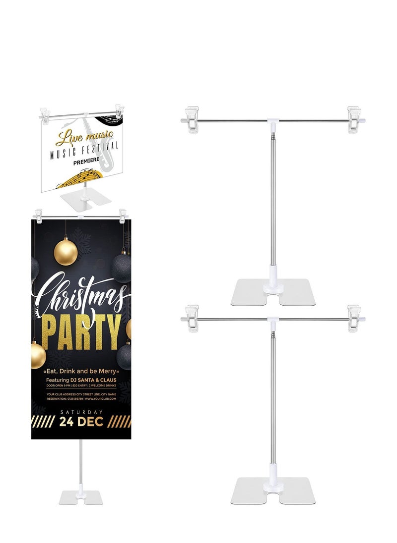 Excefore 4 Pcs Adjustable Background Stand Support Kit Metal Banner Holder Retractable Poster Board Stand Suitable For Parties Wedding Events Decoration Indoor Outdoor board Display  - Image 1