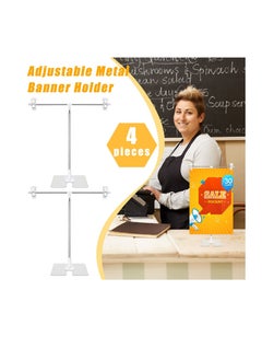 Excefore 4 Pcs Adjustable Background Stand Support Kit Metal Banner Holder Retractable Poster Board Stand Suitable For Parties Wedding Events Decoration Indoor Outdoor board Display  - Image 4